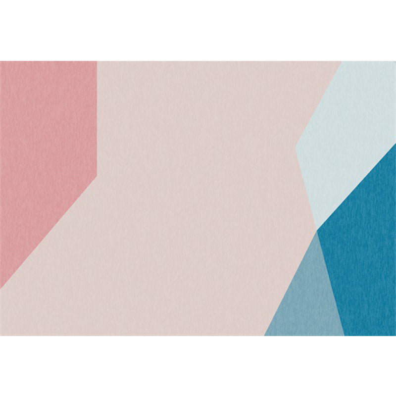 Novelty Living Room Rug in Pink and Blue Colorblock Print Rug Polyester Stain-Resistant Washable Area Rug Clearhalo 'Area Rug' 'Rug' 1612191