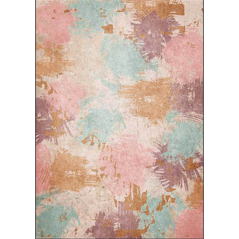 Unique Abstract Rug Pink Multicolor Nordic Rug Polyester Washable Anti-Slip Backing Area Rug for Living Room Clearhalo 'Area Rug' 'Modern' 'Rugs' Rug' 1612263