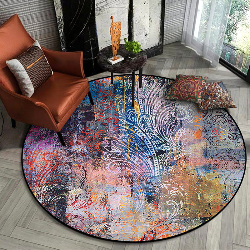 Blue Multicolor Modern Rug Polyester Paisley Pattern Rug Washable Non-Slip Backing Carpet for Living Room Blue Clearhalo 'Area Rug' 'Modern' 'Rugs' Rug' 1613138