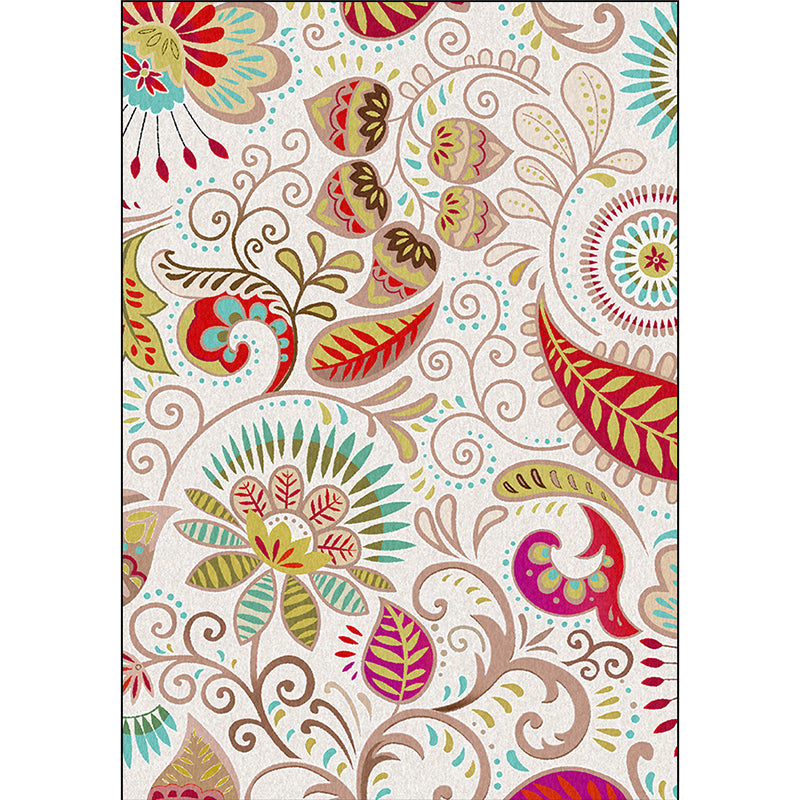 Vintage Paisley Pattern Rug White Polyester Rug Machine Washable Non-Slip Area Rug for Bedroom Clearhalo 'Area Rug' 'Rugs' 'Vintage' Rug' 1613268