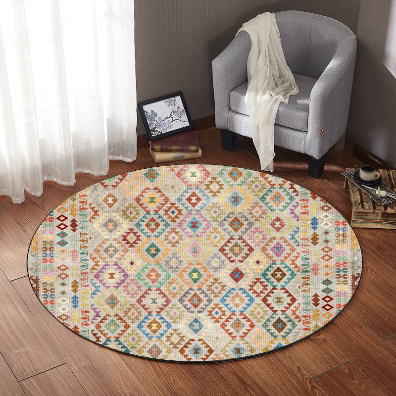 Americana Geometric Pattern Rug Beige Polyester Rug Machine Washable Non-Slip Area Rug for Bedroom Beige Clearhalo 'Area Rug' 'Rugs' 'Southwestern' Rug' 1613638