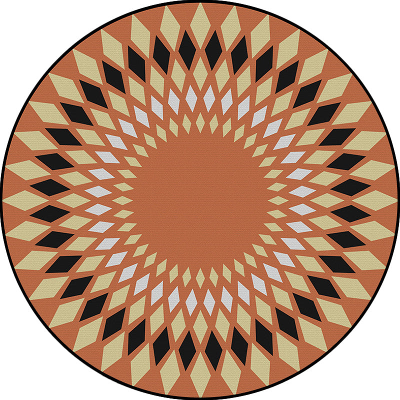 Orange Southwestern Rug Polyester Geometric Pattern Rug Washable Non-Slip Backing Carpet for Living Room Clearhalo 'Area Rug' 'Rugs' 'Southwestern' Rug' 1613704