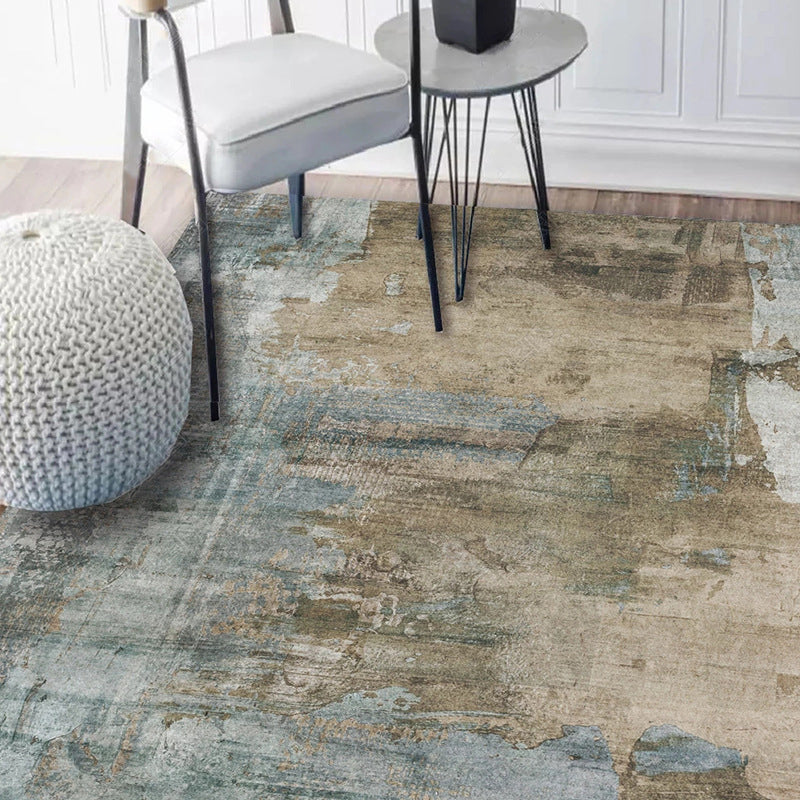 Casual Modern Rug in Green and Brown Abstract Cement Pattern Rug Polyester Washable Non-Slip Carpet for Home Decoration Clearhalo 'Area Rug' 'Rug' 1613823