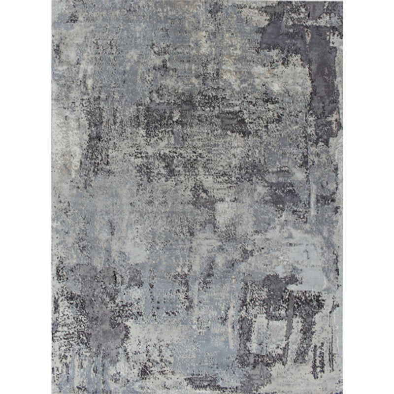 Scandinavian Modern Rug in Grey Abstract Cement Pattern Rug Polyester Washable Non-Slip Carpet for Home Decoration Clearhalo 'Area Rug' 'Rug' 1613840