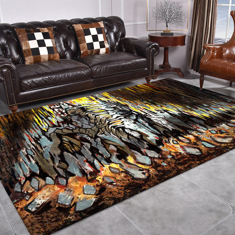 Brown Bedroom Rug Modern Abstract Stone Pattern Area Rug Polyester Washable Stain-Resistant Carpet Brown Clearhalo 'Area Rug' 'Modern' 'Rugs' Rug' 1613948