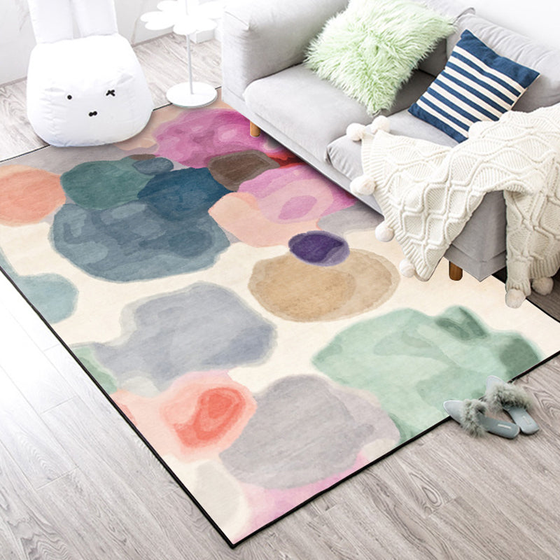 Nordic Novelty Rug in Yellow Color Block Bubbles Pattern Rug Polyester Washable Carpet for Home Decor Clearhalo 'Area Rug' 'Rug' 1613997