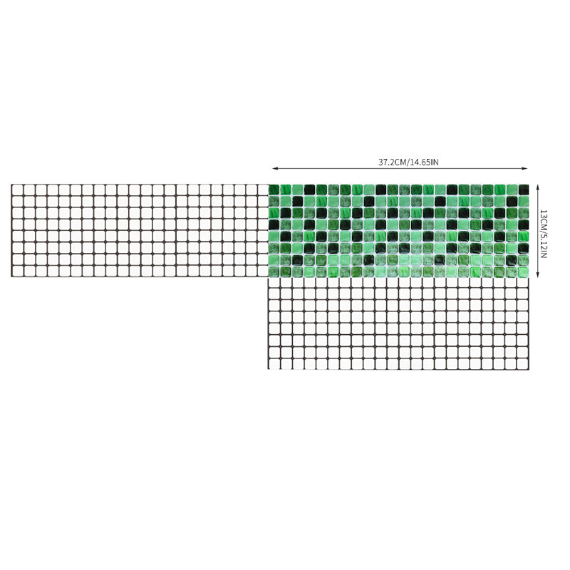 Mosaic Tile Wallpaper Panels Black-Green Modernism Peel Wall Decor for Kitchen Backsplash Clearhalo 'Wall Decor' 'Wallpaper' 1617330