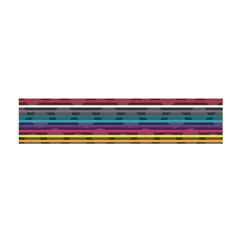 Rainbow Lines Wallpaper Border Modern Peel and Paste Living Room Wall Art, 6.5' L x 4