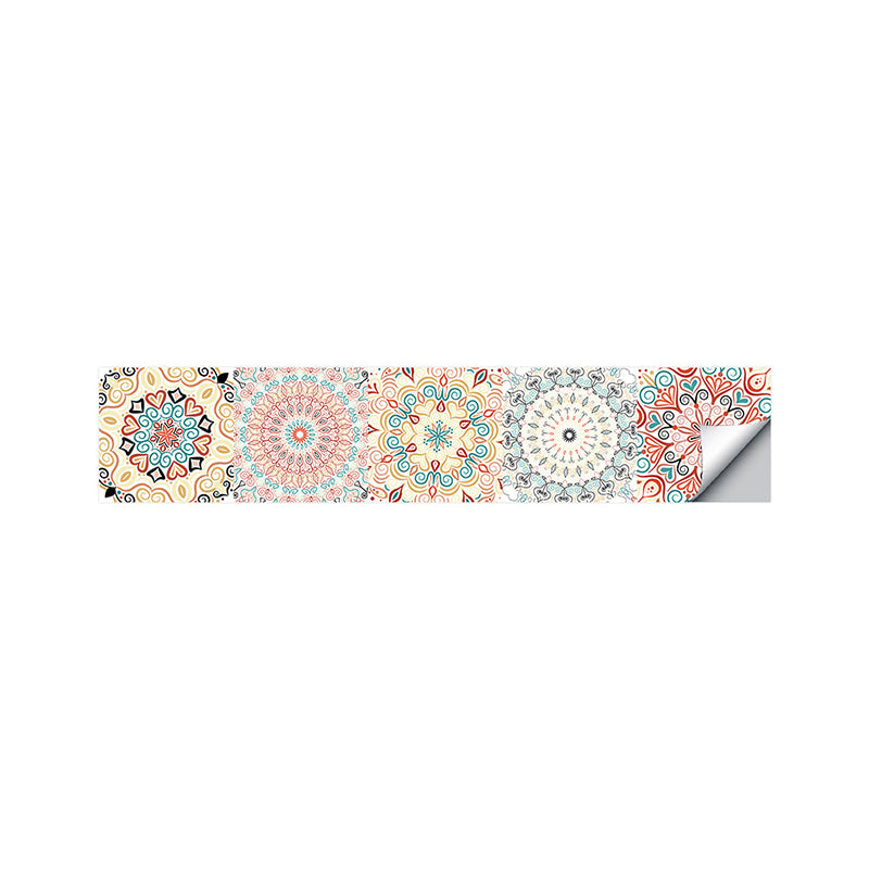 Pink Mandala Wallpaper Panel Set Peel and Stick Bohemian Style Washroom Wall Art Clearhalo 'Wall Decor' 'Wallpaper' 1617344