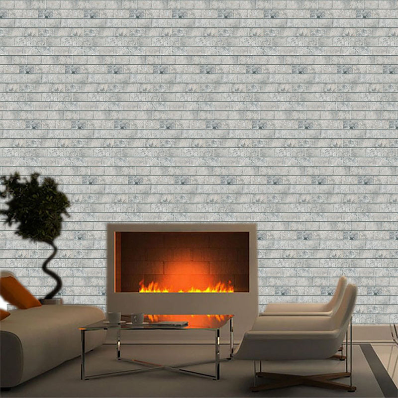 Compact Tiles Wallpaper Panel Set for Living Room Brick Look Peel Wall Decor, 11' L x 11