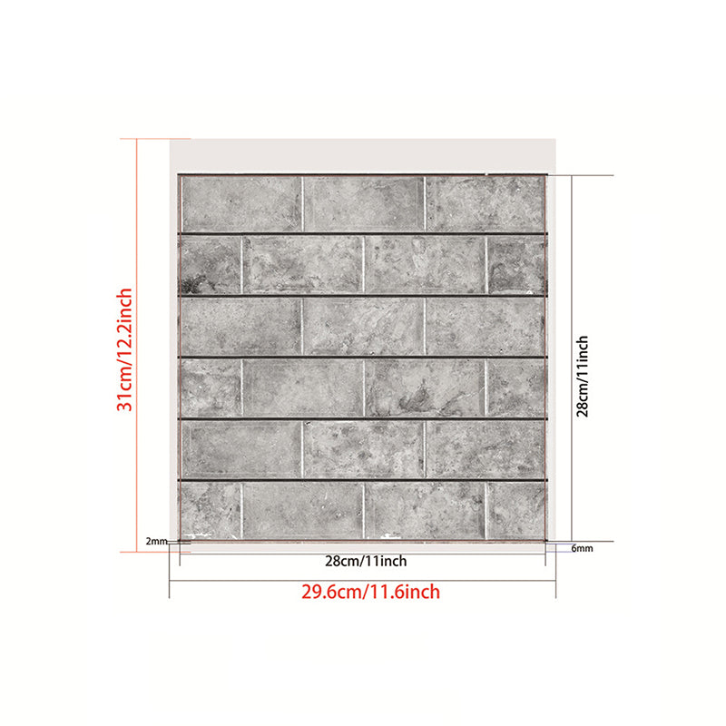 Compact Tiles Wallpaper Panel Set for Living Room Brick Look Peel Wall Decor, 11' L x 11