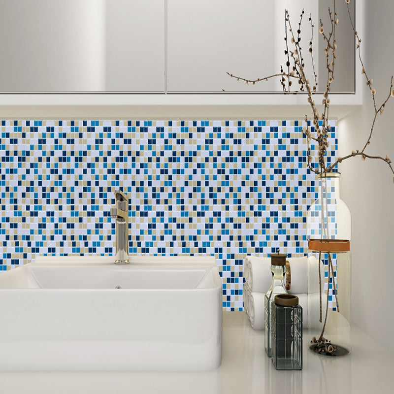 Bohemia Mosaic Tile Wallpaper Panel Blue Easy Peel off Wall Decor for Dining Room Blue Clearhalo 'Wall Decor' 'Wallpaper' 1618134