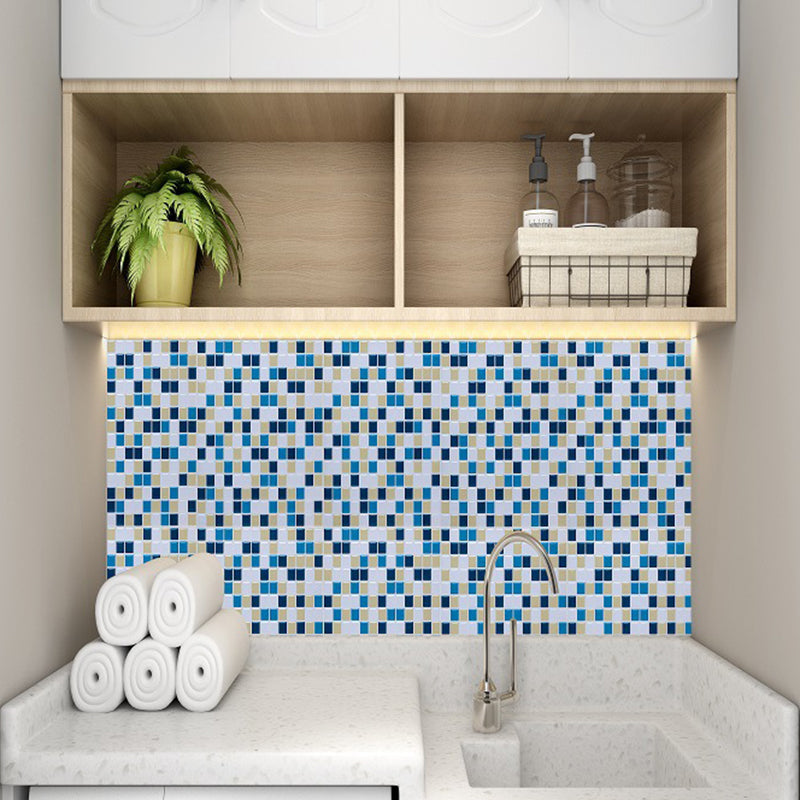 Bohemia Mosaic Tile Wallpaper Panel Blue Easy Peel off Wall Decor for Dining Room Clearhalo 'Wall Decor' 'Wallpaper' 1618135