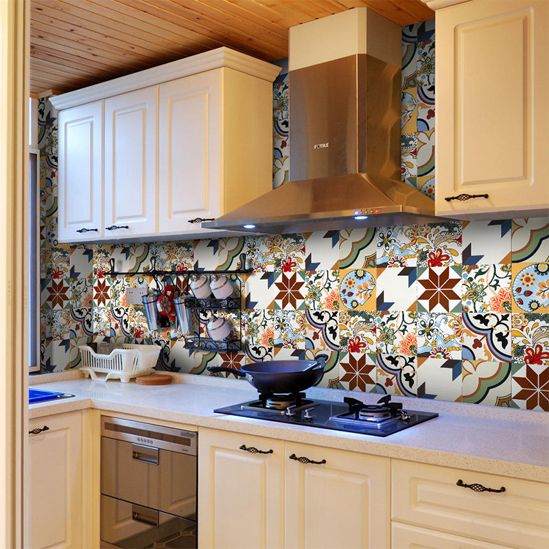 Bohemian Style Flower Wallpaper Panel for Kitchen 3.5' x 8