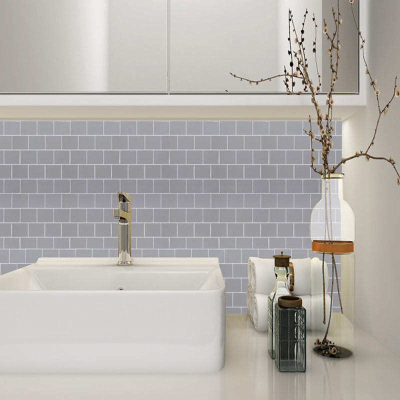 Grey Brick Wallpaper Panels Self-Sticking Country Bathroom Wall Covering, 12' L x 12