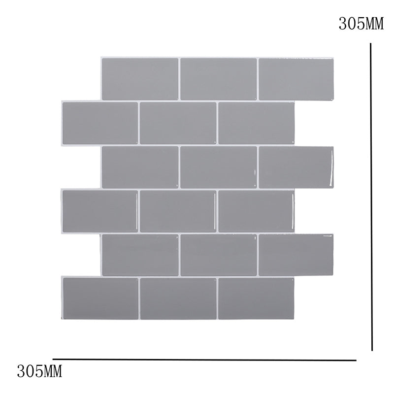 Grey Brick Wallpaper Panels Self-Sticking Country Bathroom Wall Covering, 12' L x 12