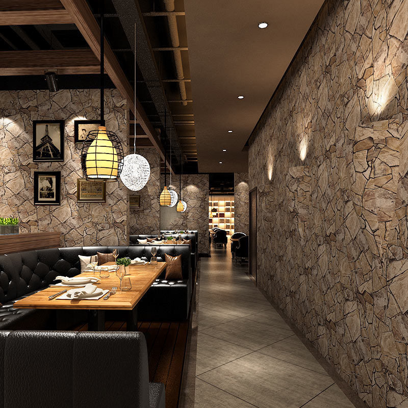 Industrial Stone Wallpaper Roll for Restaurant 33' x 17.5