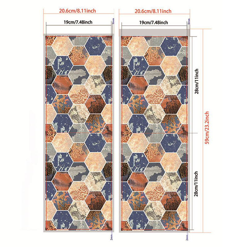 Nostalgic Honeycomb Wallpaper Panel Brown Mosaic Tile Wall Art for Family Room, Stick On Clearhalo 'Vintage wall decor' 'Vintage' 'Wallpaper' Wall Decor' 1618678