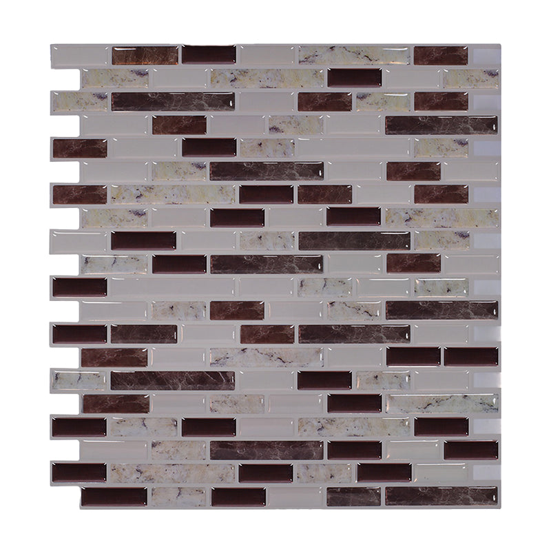 Rustic Brick Effect Peel Wallpaper Panel Grey and White Mosaics Wall Art for Washroom Clearhalo 'Country wall decor' 'Rustic' 'Wallpaper' Wall Decor' 1618716