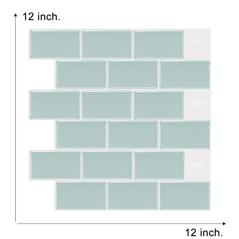 Green Brick Wallpaper Panels Pick Up Sticks Wall Covering for Kitchen Backsplash Clearhalo 'Country wall decor' 'Rustic' 'Wallpaper' Wall Decor' 1618727