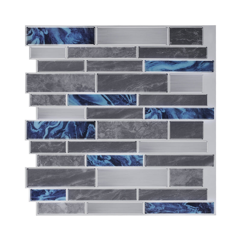 Mosaics Tile Peel Wallpaper Panels Rustic Beautiful Marble Brick Wall Decor in Grey, 12' x 12