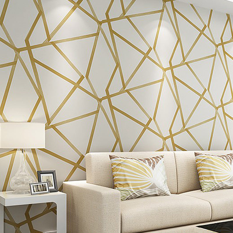 3D Geometric Net Wallpaper Moisture Resistant Modern Bedroom Wall Art, 33' L x 20.5