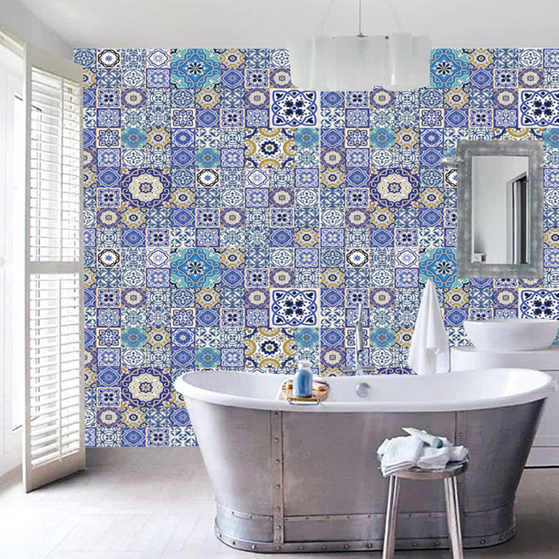 Purple Mandala Wallpaper Panel Set Peel and Stick Bohemia Washroom Wall Covering Clearhalo 'Wall Decor' 'Wallpaper' 1618922