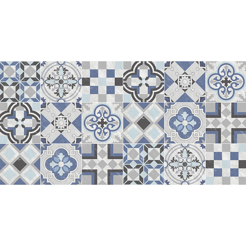 Bohemian Mosaic Tile Wallpaper Panel Blue Quatrefoil Pattern Wall Decor for Kitchen, Stick On Clearhalo 'Wall Decor' 'Wallpaper' 1618941