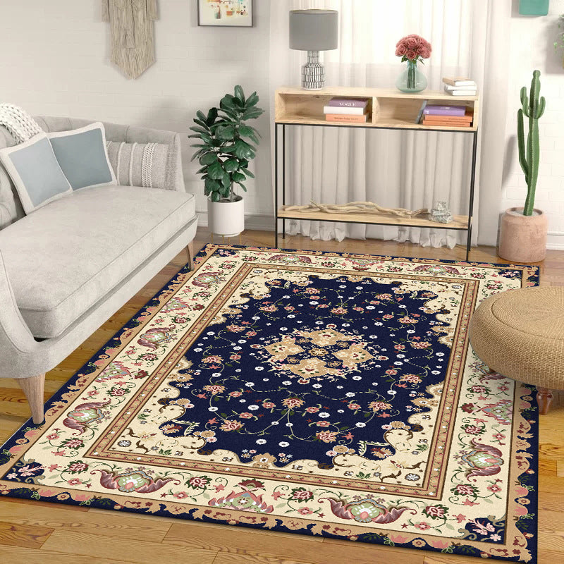 Multicolor Bedroom Rug Moroccan Medallion Flower Pattern Area Rug Polyester Pet Friendly Carpet Blue Clearhalo 'Area Rug' 'Moroccan' 'Rugs' Rug' 1623951