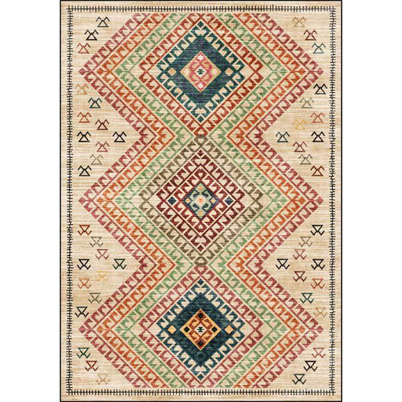 Southwestern Living Room Rug in Yellow Diamond Print Rug Polyester Stain-Resistant Non-Slip Area Rug Clearhalo 'Area Rug' 'Rugs' 'Southwestern' Rug' 1624001