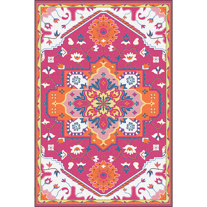 Colorful Bedroom Rug Moroccan Medallion Floral Pattern Area Rug Polyester Anti-Slip Stain-Resistant Carpet Clearhalo 'Area Rug' 'Moroccan' 'Rugs' Rug' 1624119