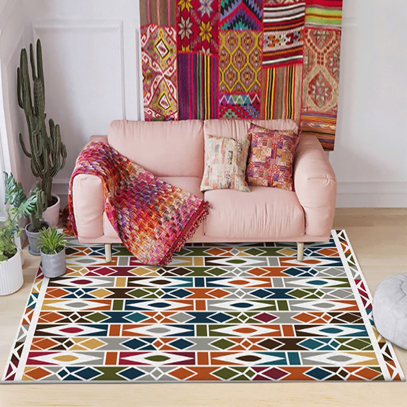 Southwestern Living Room Rug Colorful Geometric Diamond Print Rug Polyester Machine Washable Area Rug Clearhalo 'Area Rug' 'Rugs' 'Southwestern' Rug' 1624203