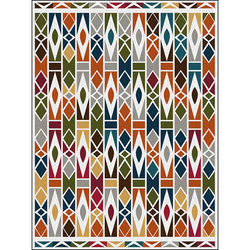 Southwestern Living Room Rug Colorful Geometric Diamond Print Rug Polyester Machine Washable Area Rug Clearhalo 'Area Rug' 'Rugs' 'Southwestern' Rug' 1624204