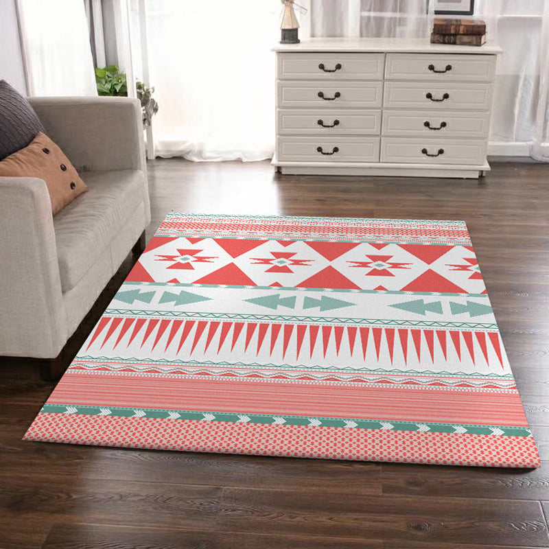 Pink Bedroom Rug Southwestern Geometric Stripe Pattern Area Rug Polyester Pet Friendly Carpet Clearhalo 'Area Rug' 'Rugs' 'Southwestern' Rug' 1624256