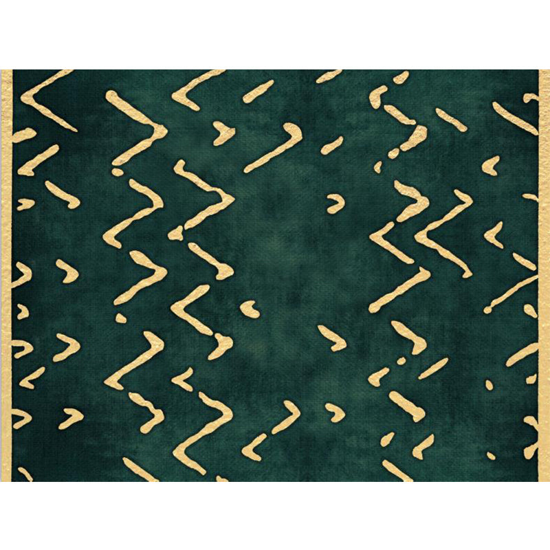 Novelty Living Room Rug in Green Geometry Lines Print Rug Polyester Pet Friendly Area Rug Clearhalo 'Area Rug' 'Rug' 1624803