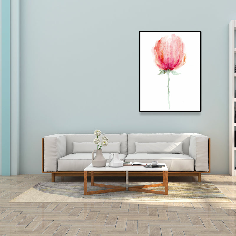 Watercolor Flower Canvas Print Farmhouse Style Textured Wall Art in Soft Color Clearhalo 'Art Gallery' 'Canvas Art' 'Country Art Gallery' 'French Country' 'Rustic' Arts' 1625355