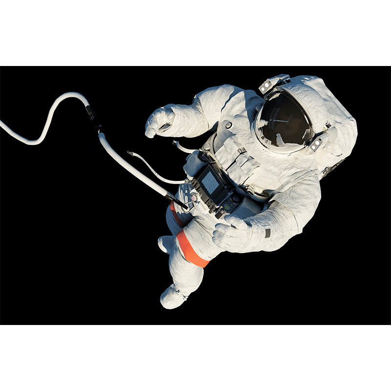 Large Astronaut View Mural Wallpaper Futuristic Outer Space Wall Covering in Black Clearhalo 'Wall Decor' 'Wall Mural' 1627041