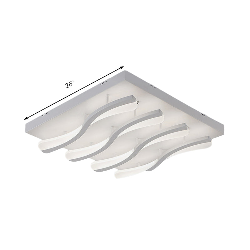 Wavy Flushmount Lighting Modernism Acrylic LED 21.5