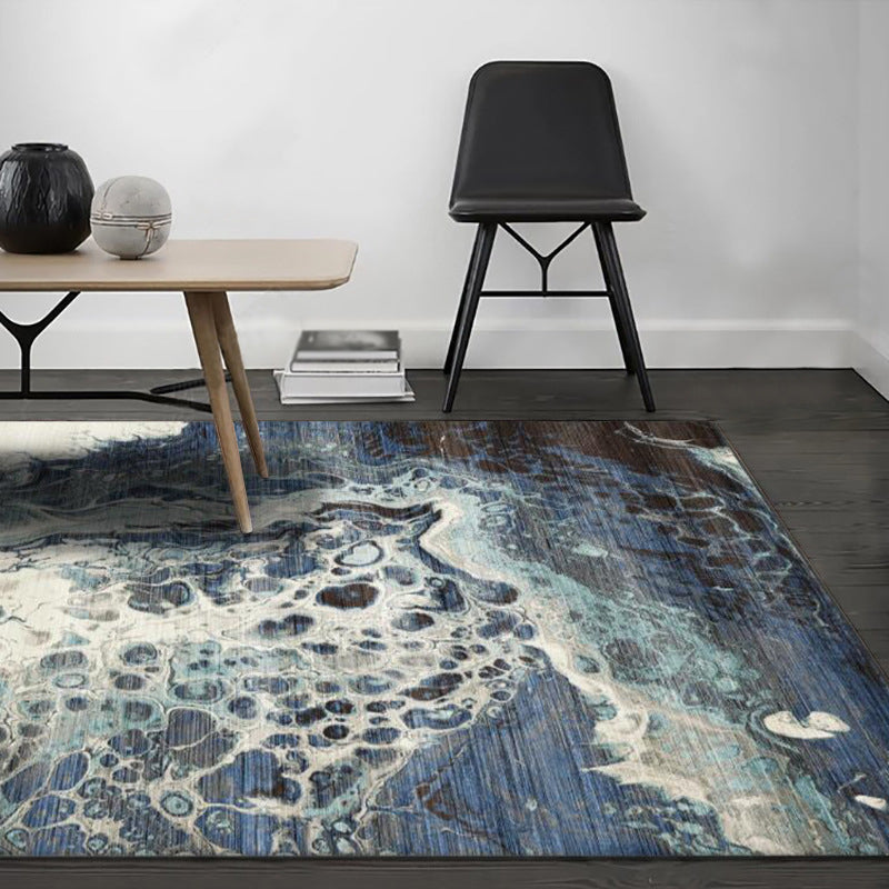 Casual Modern Rug in Blue Abstract Spray Pattern Rug Polyester Washable Carpet for Home Decoration Clearhalo 'Area Rug' 'Modern' 'Rugs' Rug' 1634388