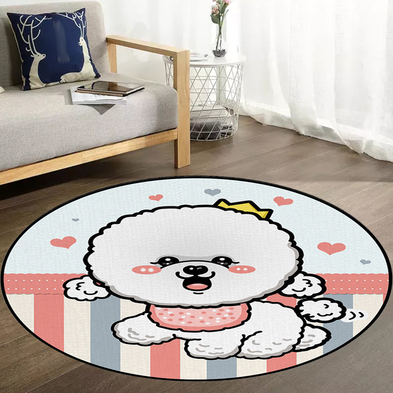 Kids Bedroom Rug in Purple and Red Animal Dog Star Strawberry Print Rug Polyester Non-Slip Area Rug Clearhalo 'Area Rug' 'Rug' 1634470