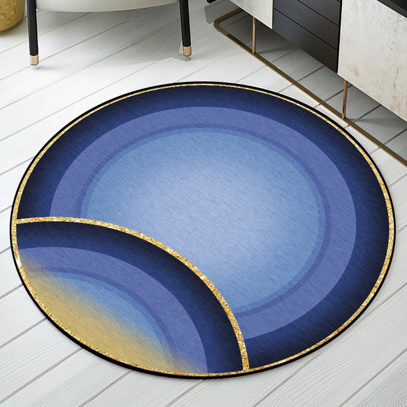 Blue Modern Rug Polyester Ombre Concentric Circles Pattern Rug Washable Non-Slip Backing Carpet for Living Room Clearhalo 'Area Rug' 'Modern' 'Rugs' Rug' 1634598