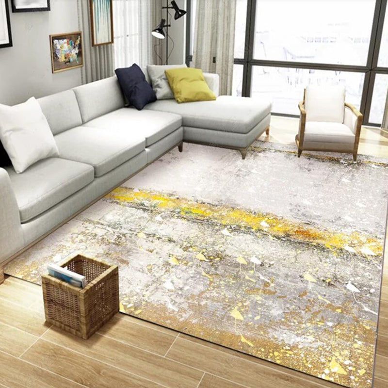 Modern Living Room Rug in Grey Abstract Oil Painting Print Rug Polyester Pet Friendly Area Rug Grey Clearhalo 'Area Rug' 'Modern' 'Rugs' Rug' 1634686