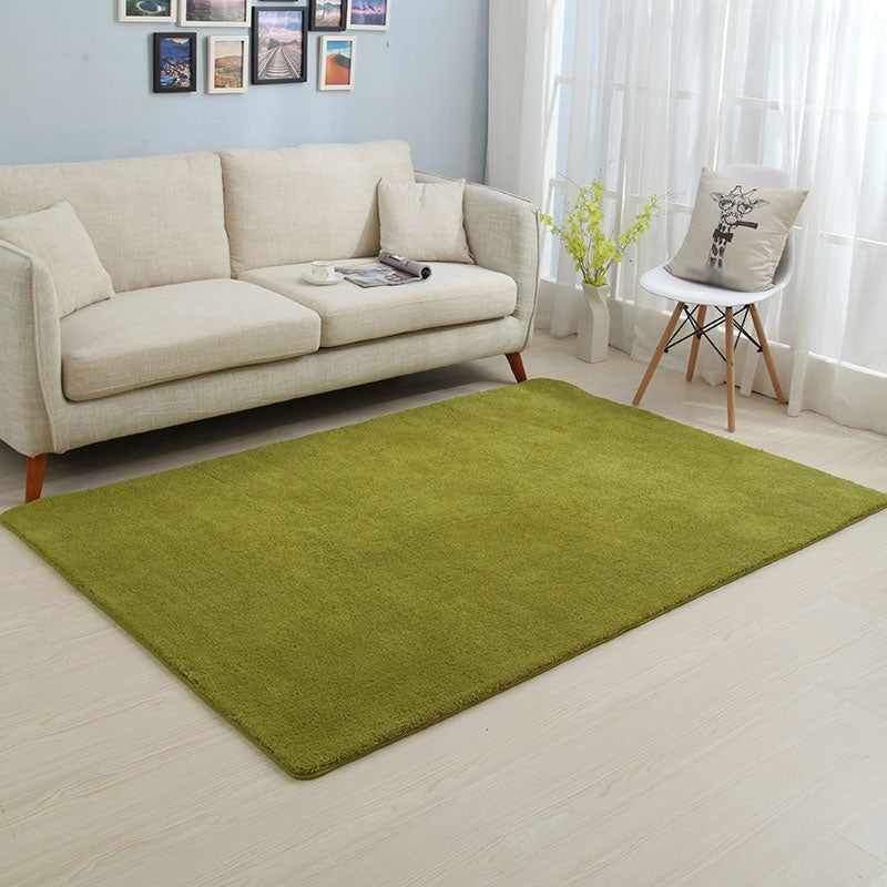 White and Grey Bedroom Rug Casual Plain Area Rug Stain-Resistant Machine Washable Carpet Green Clearhalo 'Area Rug' 'Casual' 'Rugs' Rug' 1634948