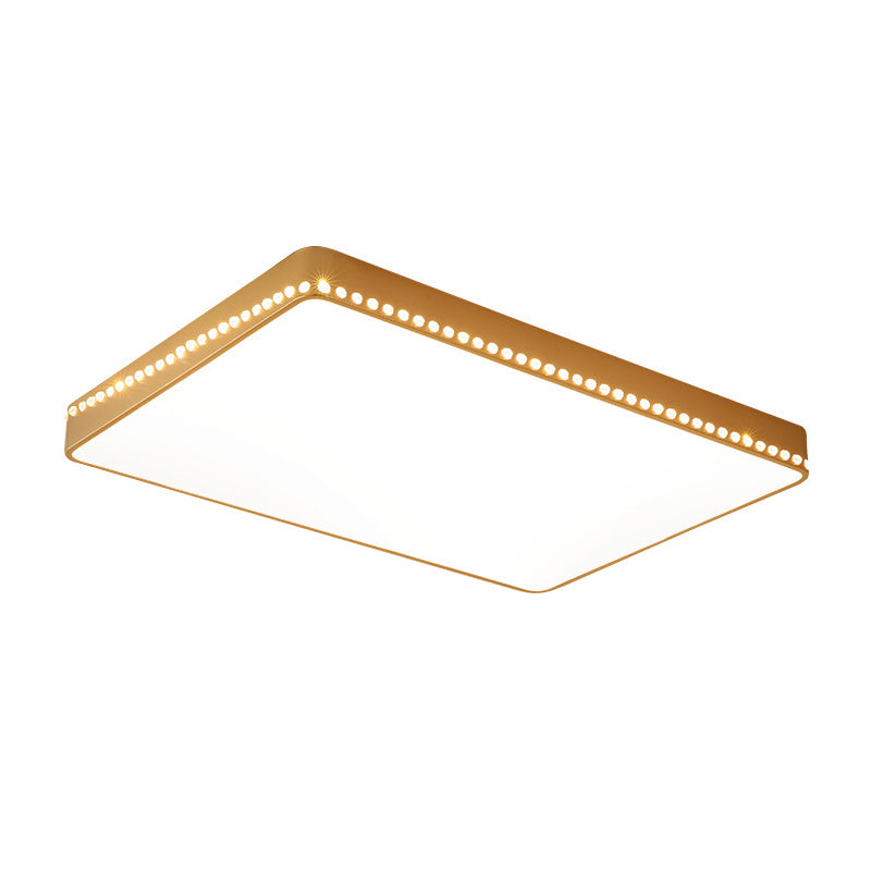 White/Gold Slim Ceiling Light Modern LED Acrylic Flush Mount Fixture in White/Warm Light with Crystal Accents Clearhalo 'Ceiling Lights' 'Close To Ceiling Lights' 'Close to ceiling' 'Flush mount' Lighting' 163513