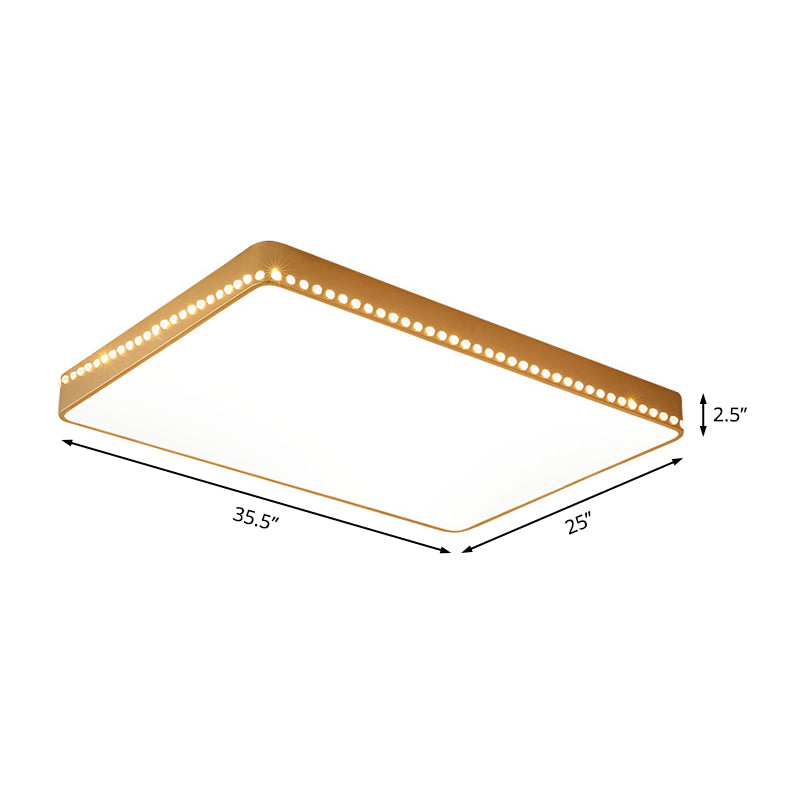 White/Gold Slim Ceiling Light Modern LED Acrylic Flush Mount Fixture in White/Warm Light with Crystal Accents Clearhalo 'Ceiling Lights' 'Close To Ceiling Lights' 'Close to ceiling' 'Flush mount' Lighting' 163514