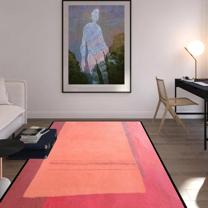 Red and Yellow Bedroom Rug Modern Abstract Painting Pattern Area Rug Polyester Washable Stain-Resistant Carpet Clearhalo 'Area Rug' 'Modern' 'Rugs' Rug' 1635221