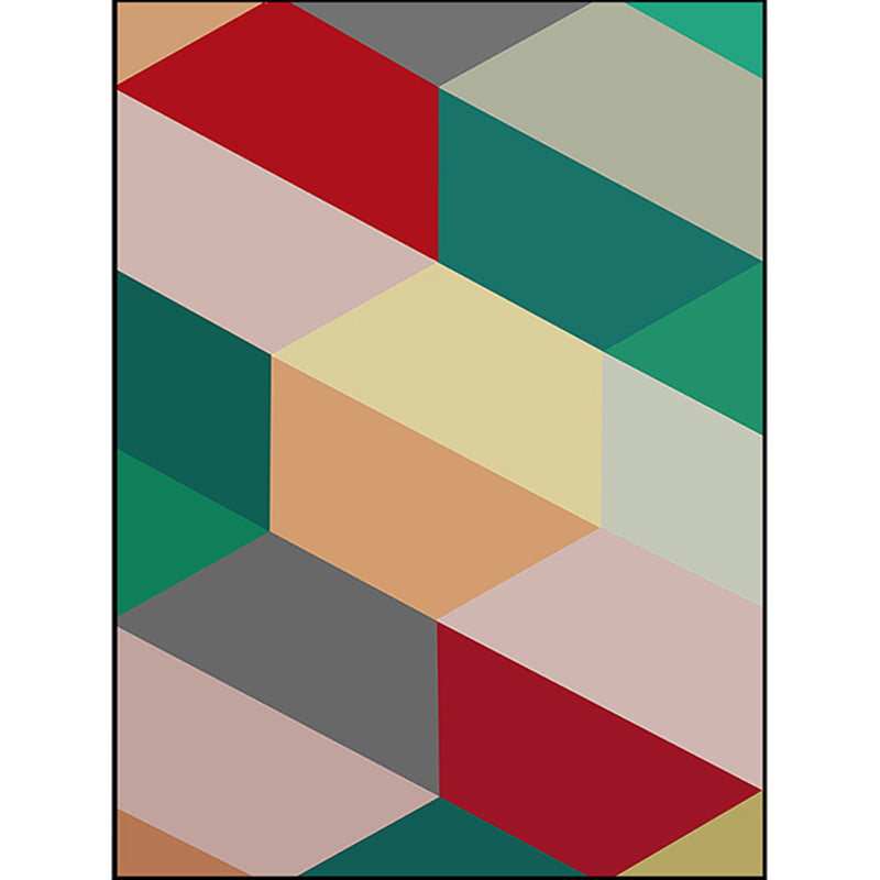 Scandinavian Modern Rug Colorful Colorblock Trapezoid Pattern Rug Polyester Washable Carpet for Home Decoration Clearhalo 'Area Rug' 'Modern' 'Rugs' Rug' 1635394