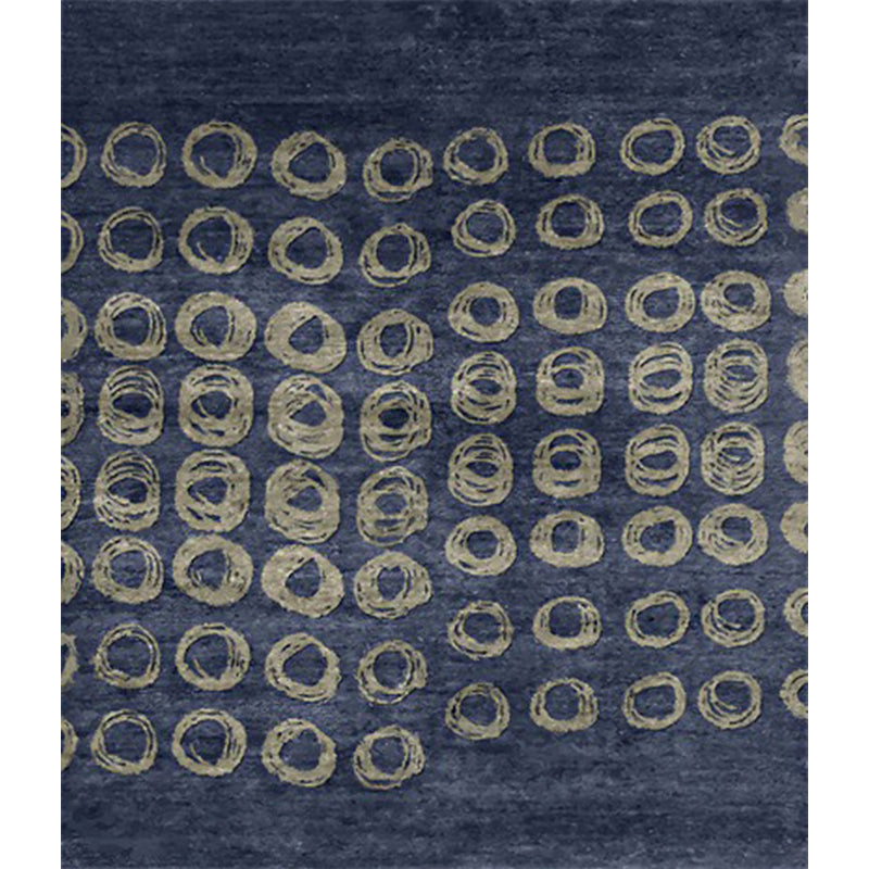 Novelty Living Room Rug in Blue Geometric Circle Print Rug Polyester Non-Slip Backing Washable Area Rug Clearhalo 'Area Rug' 'Rug' 1635483