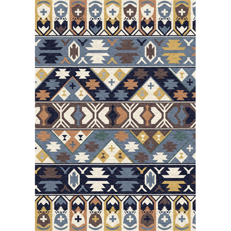 Southwestern Living Room Rug in Blue Tribal Print Rug Polyester Stain-Resistant Non-Slip Area Rug Clearhalo 'Area Rug' 'Rugs' 'Southwestern' Rug' 1635522