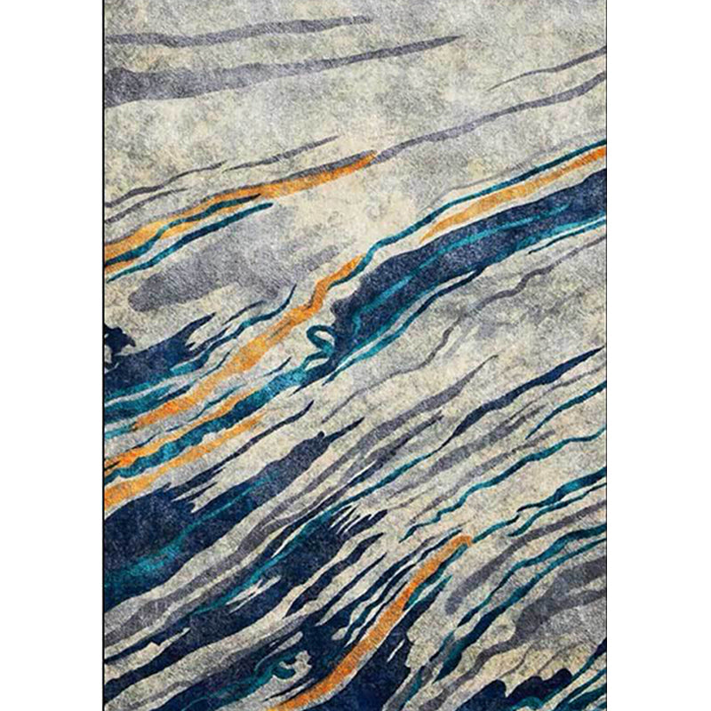 Modern Living Room Rug in Blue and Grey Abstract Print Rug Polyester Stain-Resistant Area Rug Clearhalo 'Area Rug' 'Modern' 'Rugs' Rug' 1636461